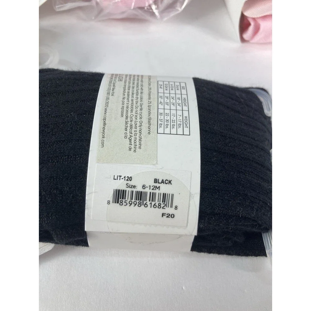 Capelli New York Baby Tights 6-12 Months Lot 6 Pairs Pink White Navy Gold Lot